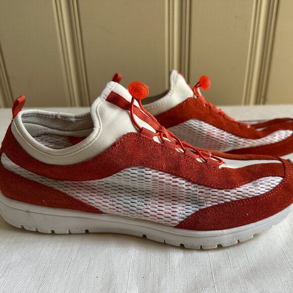 Rockport Orange Suede White Mesh Slip on Shoes Sneakers sz 8.5 - Picture 2 of 6